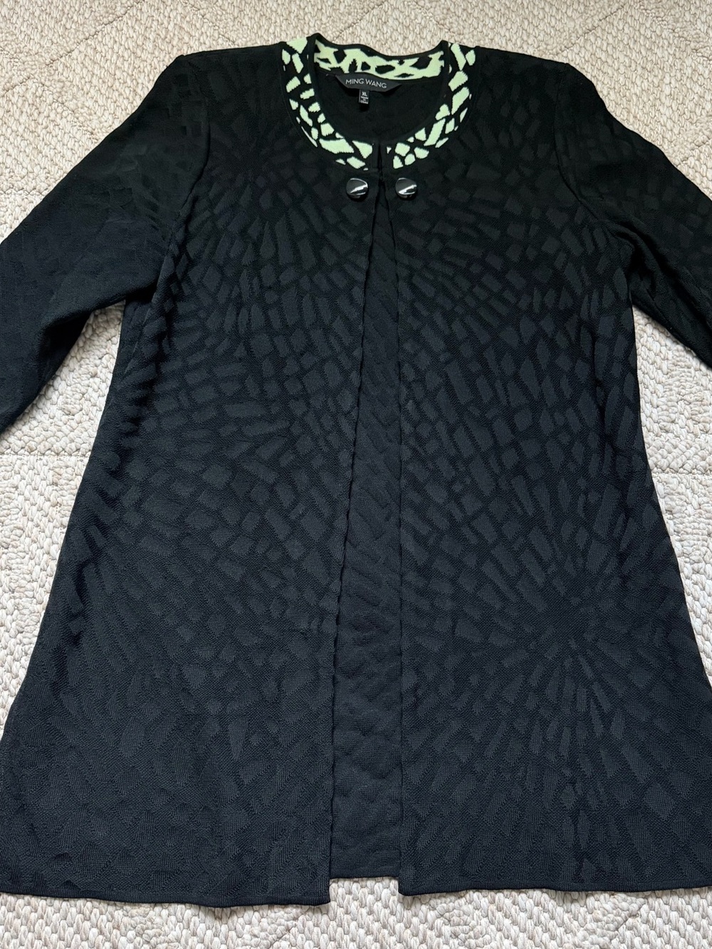 Ming Wang Jacket Knit Cardigan Black Women’s XL